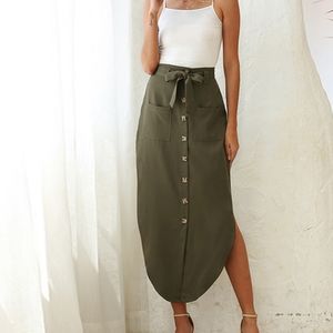 Irregular Hem Belted Skirt with Pockets